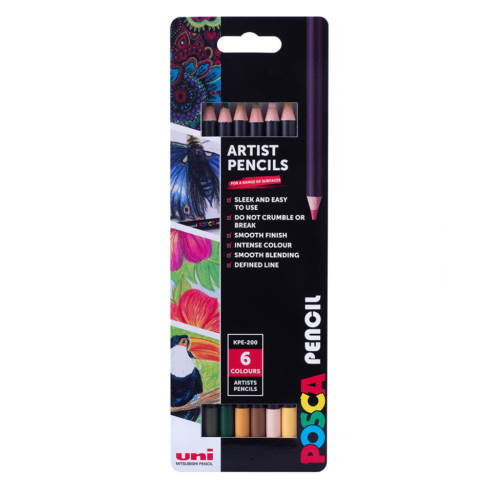 Uni POSCA Pencil Assorted Set of 6 Earth by Uni at Cult Pens