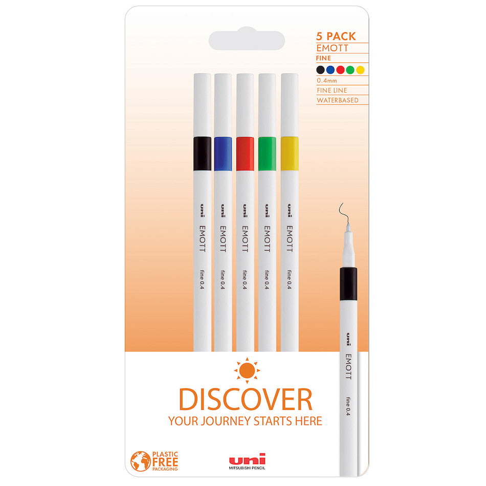 Uni-ball On Point Emott Coloured Pen 5 Pack Discover by Uni at Cult Pens