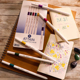 Uni-ball On Point Emott Coloured Pen 5 Pack Attain by Uni at Cult Pens