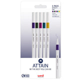 Uni-ball On Point Emott Coloured Pen 5 Pack Attain by Uni at Cult Pens