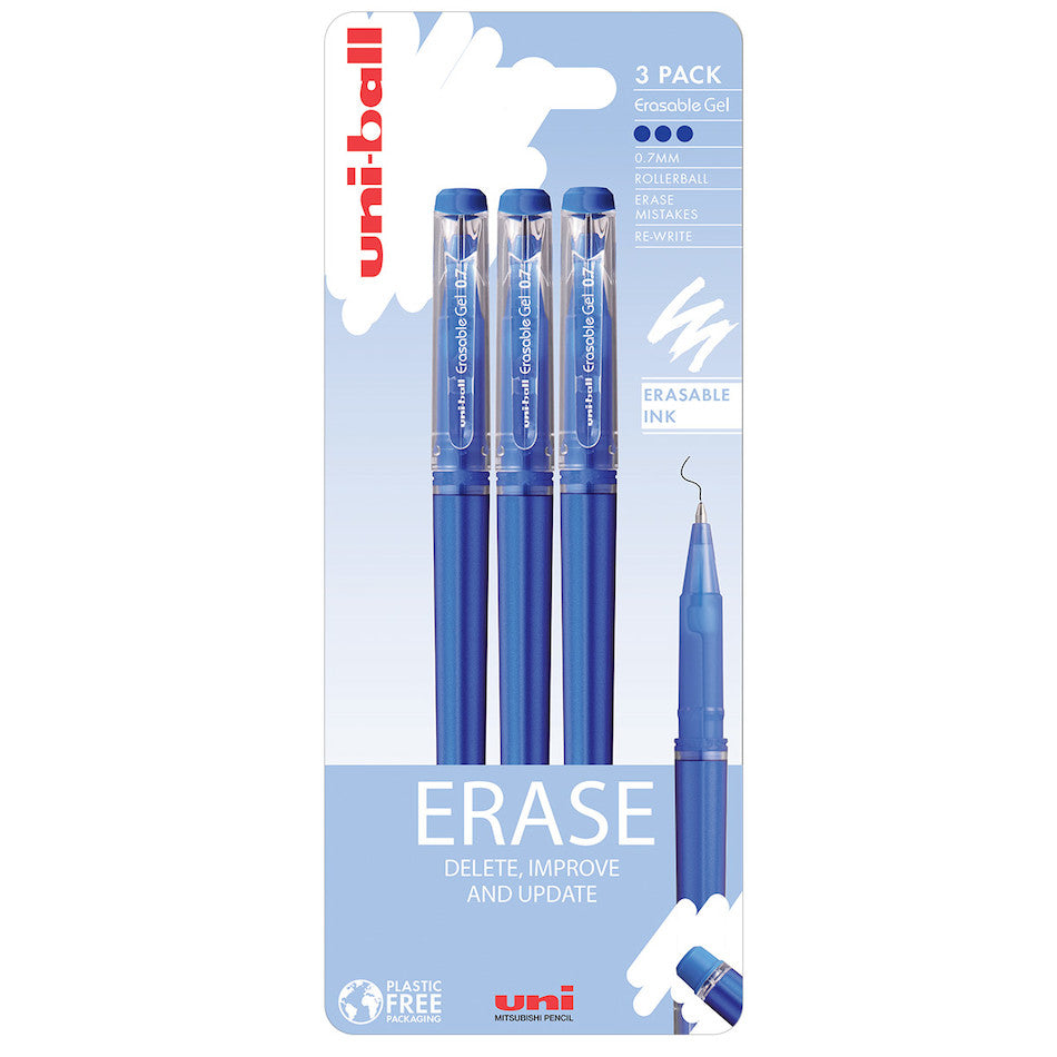 Uni-ball On Point Rollerball Pen Erasable Ink Capped 3 Pack by Uni at Cult Pens