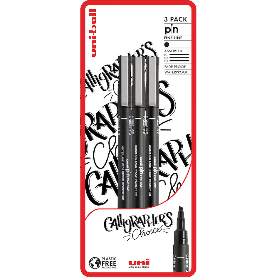 Uni-ball PIN Drawing Pen Calligraphers Choice Set of 3 by Uni at Cult Pens