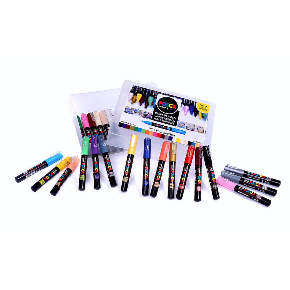 Uni POSCA Marker Pen PC-1M Extra-Fine Collection Box of 22 Assorted by Uni at Cult Pens