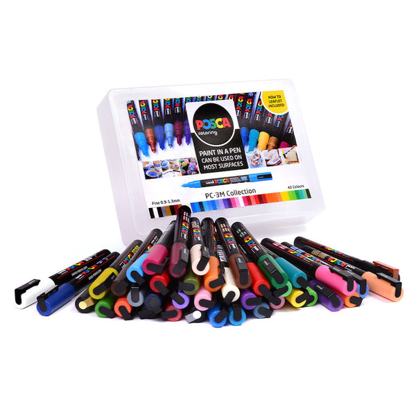 Uni POSCA Marker Pen PC-3M Fine Collection Box of 40 Assorted