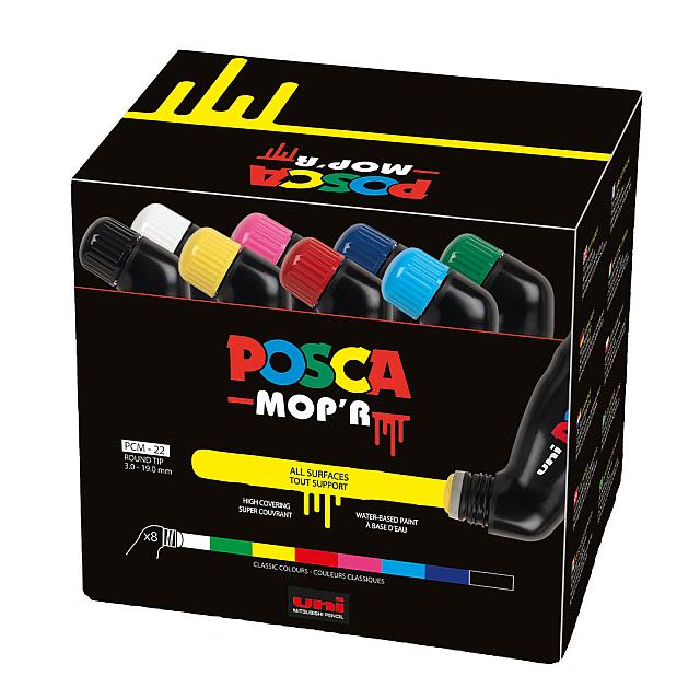 Uni POSCA MOP'R PCM-22 Assorted Set of 8 by Uni at Cult Pens
