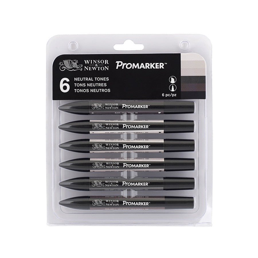 Winsor & Newton ProMarkers Set of 6 Neutral Tones by Winsor & Newton at Cult Pens