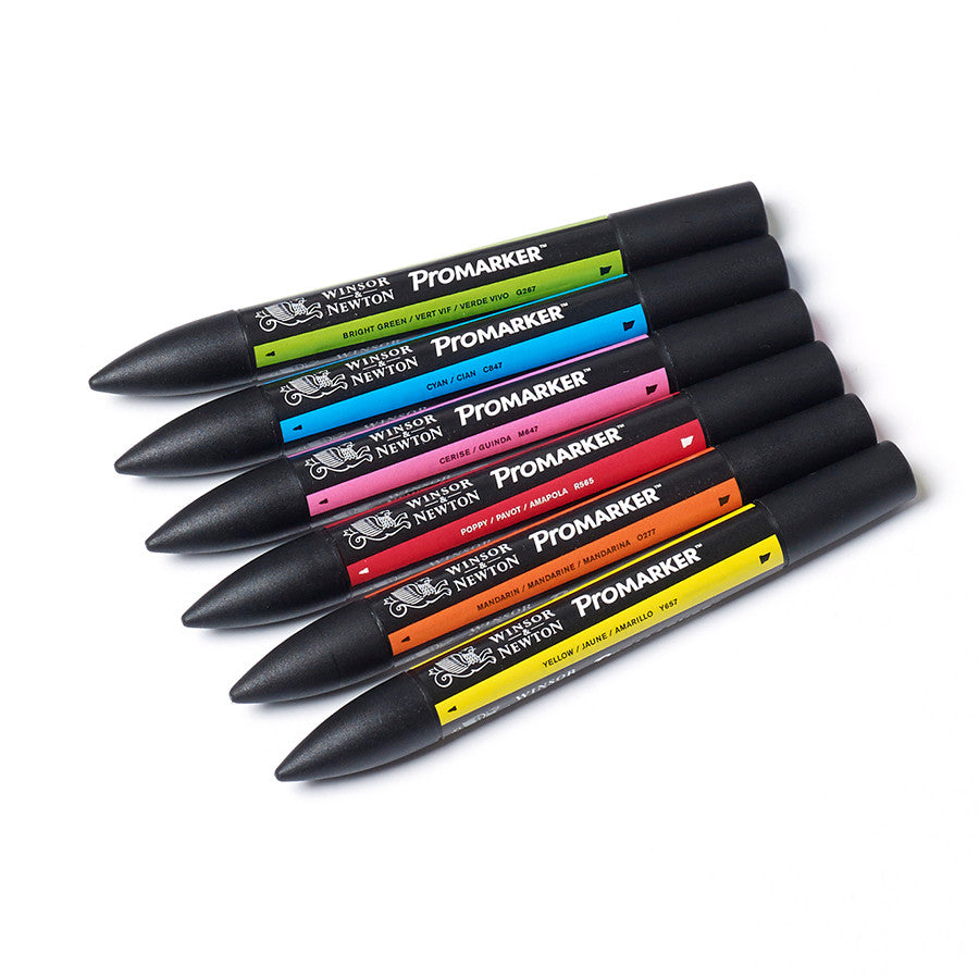Winsor & Newton ProMarkers Set of 6 Vibrant Tones by Winsor & Newton at Cult Pens