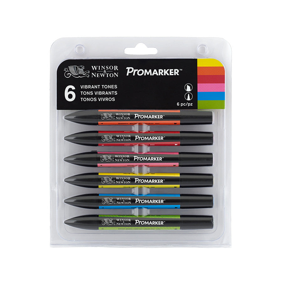 Winsor & Newton ProMarkers Set of 6 Vibrant Tones by Winsor & Newton at Cult Pens