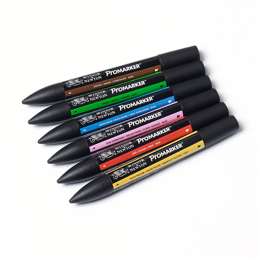 Winsor & Newton ProMarkers Set of 6 Mid Tones by Winsor & Newton at Cult Pens
