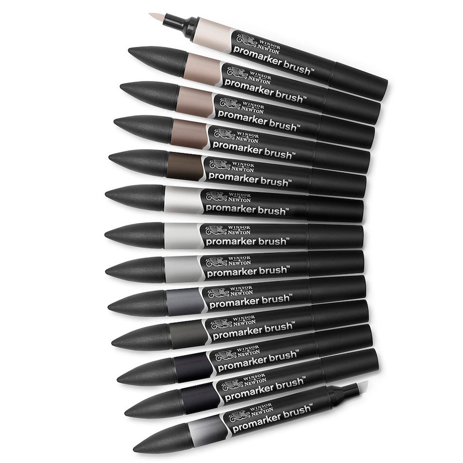Winsor & Newton Promarker Brush Set of 12 Neutral Tones by Winsor & Newton at Cult Pens