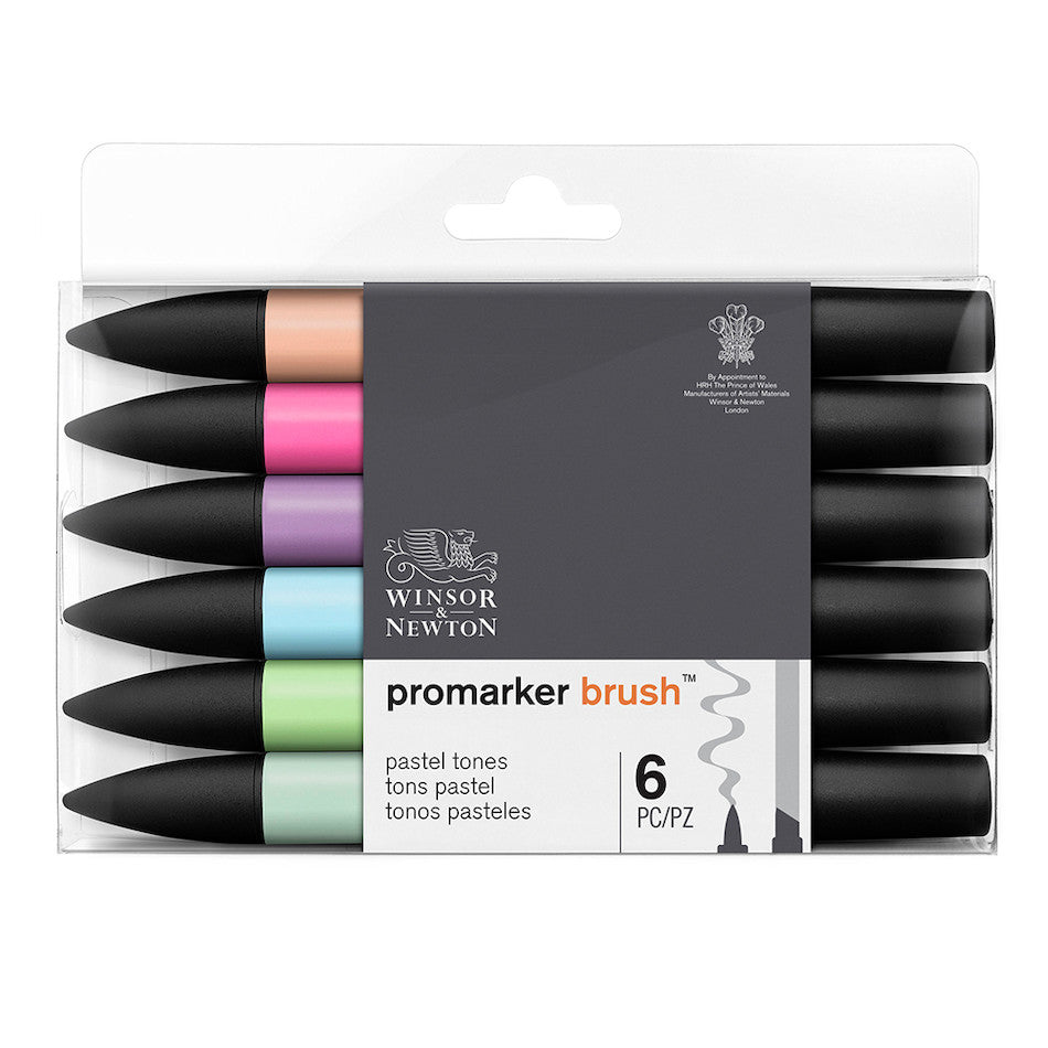 Winsor & Newton Promarker Brush Set of 6 Pastel Tones by Winsor & Newton at Cult Pens