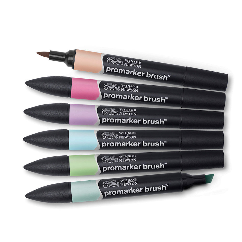 Winsor & Newton Promarker Brush Set of 6 Pastel Tones by Winsor & Newton at Cult Pens