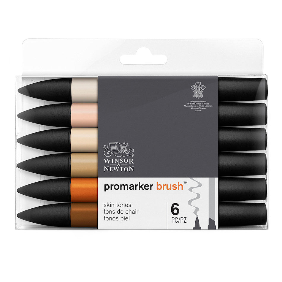 Winsor & Newton Promarker Brush Set of 6 Skin Tones by Winsor & Newton at Cult Pens
