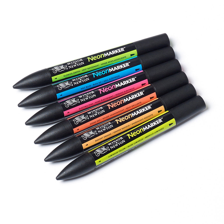 Winsor & Newton Markers Set of 6 Neon by Winsor & Newton at Cult Pens