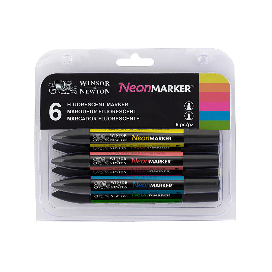 Winsor & Newton Markers Set of 6 Neon by Winsor & Newton at Cult Pens
