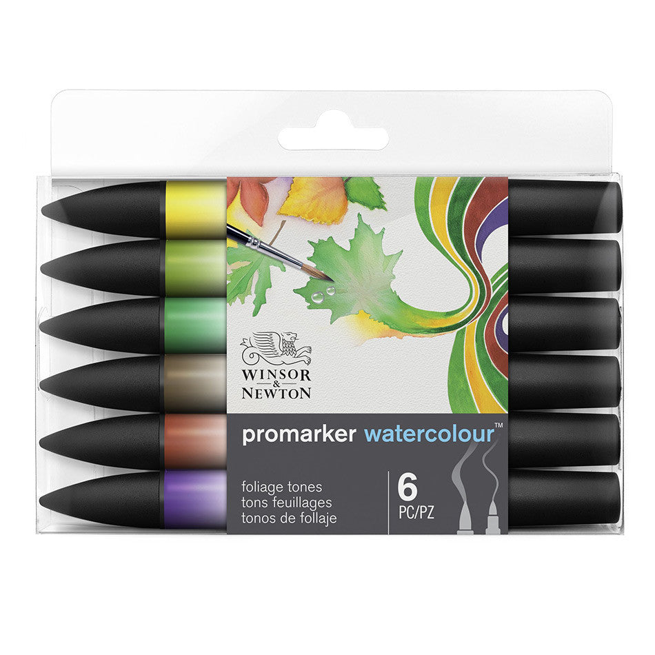Winsor & Newton Water Colour Markers Set of 6 Foliage Tones by Winsor & Newton at Cult Pens