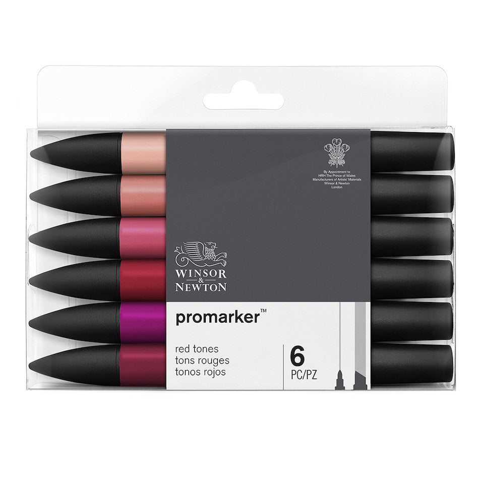 Winsor & Newton ProMarkers Set of 6 Red Tones by Winsor & Newton at Cult Pens