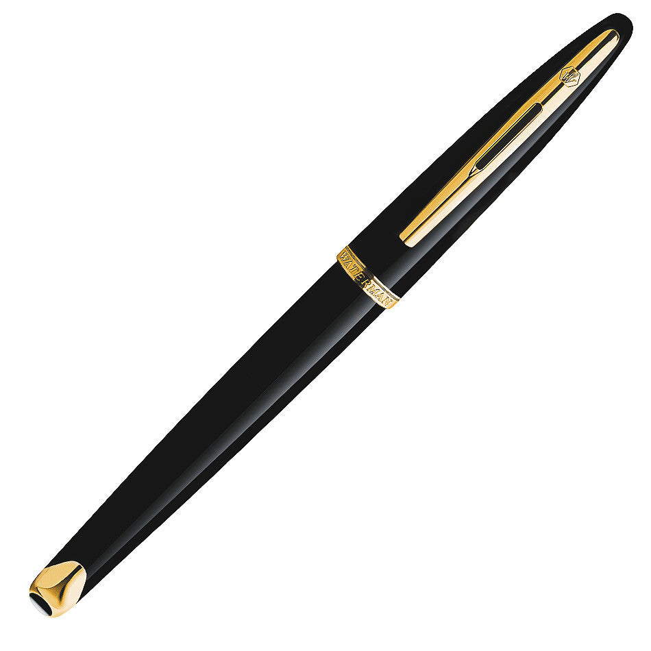 Waterman Carene Fountain Pen Black Lacquer with Gold Trim by Waterman at Cult Pens