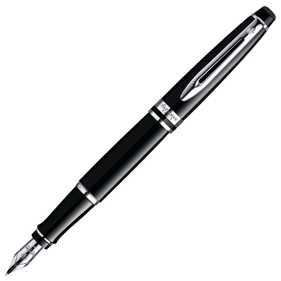 Waterman Expert Fountain Pen Black with Chrome Trim by Waterman at Cult Pens
