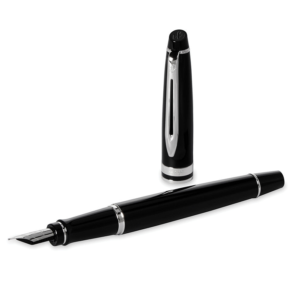 Waterman Expert Fountain Pen Black with Chrome Trim by Waterman at Cult Pens