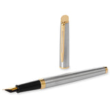 Waterman Hemisphere Fountain Pen Stainless Steel with Gold Trim by Waterman at Cult Pens