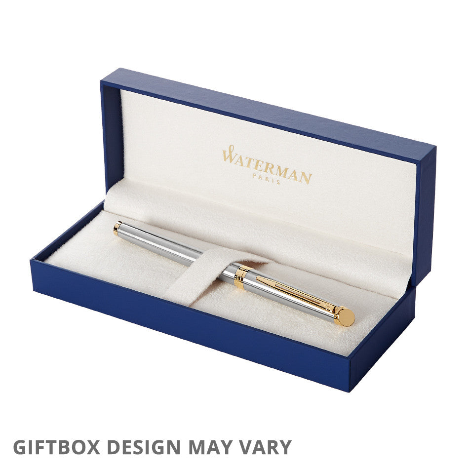 Waterman Hemisphere Fountain Pen Stainless Steel with Gold Trim by Waterman at Cult Pens