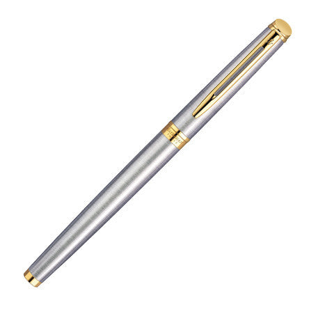 Waterman Hemisphere Rollerball Pen Stainless Steel with Gold Trim by Waterman at Cult Pens