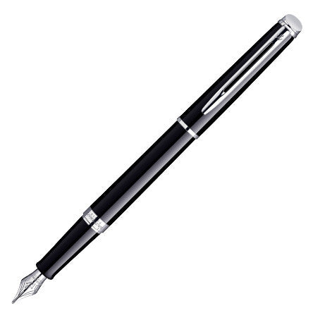 Waterman Hemisphere Fountain Pen Gloss Black with Chrome Trim by Waterman at Cult Pens