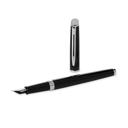 Waterman Hemisphere Fountain Pen Gloss Black with Chrome Trim by Waterman at Cult Pens