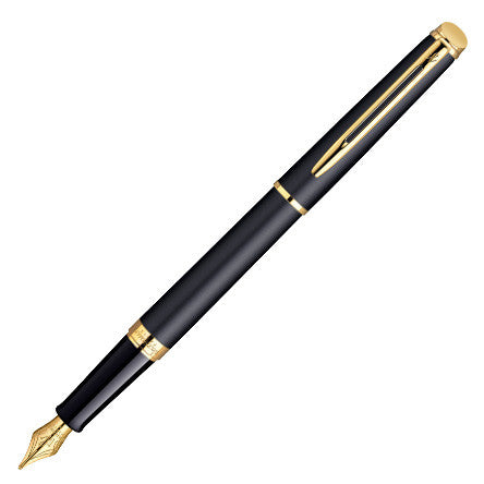 Waterman Hemisphere Fountain Pen Matte Black with Gold Trim by Waterman at Cult Pens