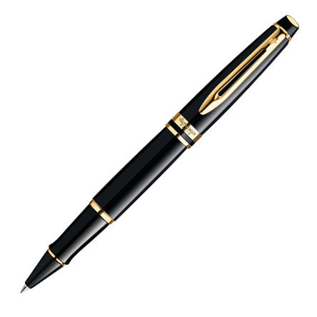 Waterman Expert Rollerball Pen Black with Gold Trim by Waterman at Cult Pens