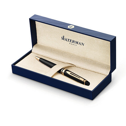 Waterman Expert Ballpoint Pen Black with Gold Trim by Waterman at Cult Pens
