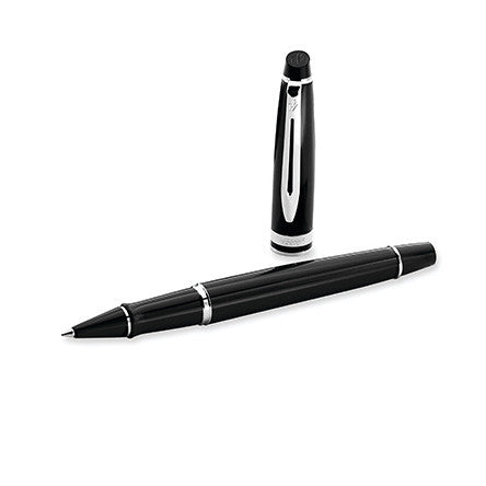 Waterman Expert Rollerball Pen Black with Chrome Trim by Waterman at Cult Pens