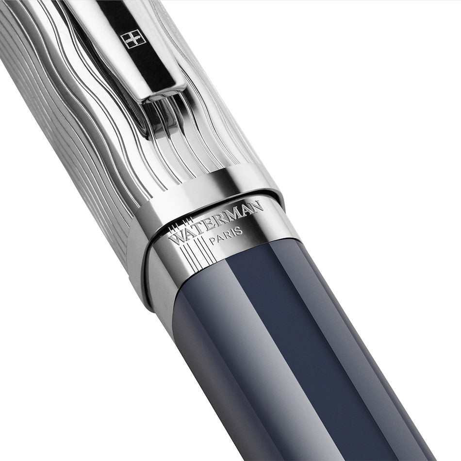 Waterman Exception Deluxe Fountain Pen Special Edition Blue with Chrome Trim by Waterman at Cult Pens