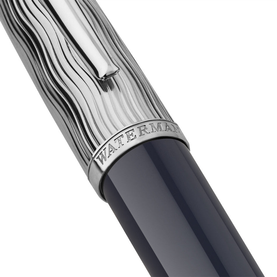 Waterman Car??ne Black Sea Fountain Pen - High-Gloss Black With Palladium Trim & Fine Nib