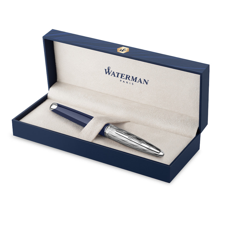 Waterman Carene Deluxe Fountain Pen Special Edition Blue with Chrome Trim by Waterman at Cult Pens