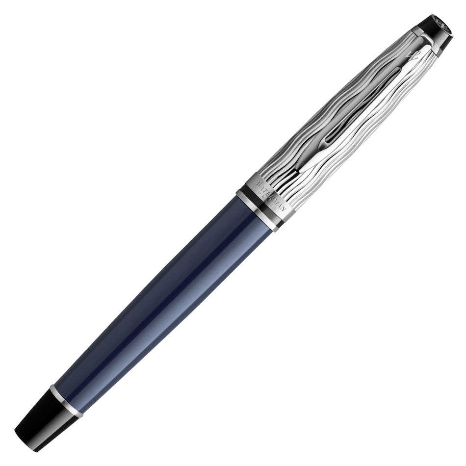 Waterman Expert Deluxe Fountain Pen Special Edition Blue with Chrome Trim by Waterman at Cult Pens