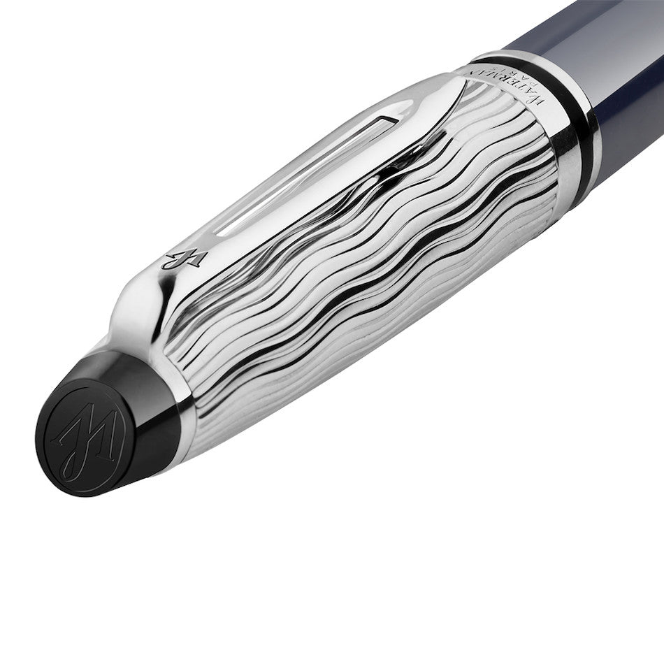 Waterman Expert Deluxe Fountain Pen Special Edition Blue with Chrome Trim by Waterman at Cult Pens