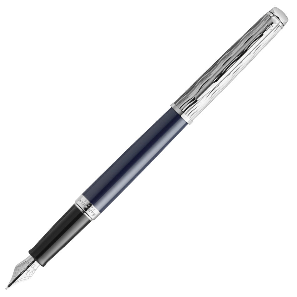 Waterman Hemisphere Deluxe Fountain Pen Special Edition Blue with Chrome Trim by Waterman at Cult Pens