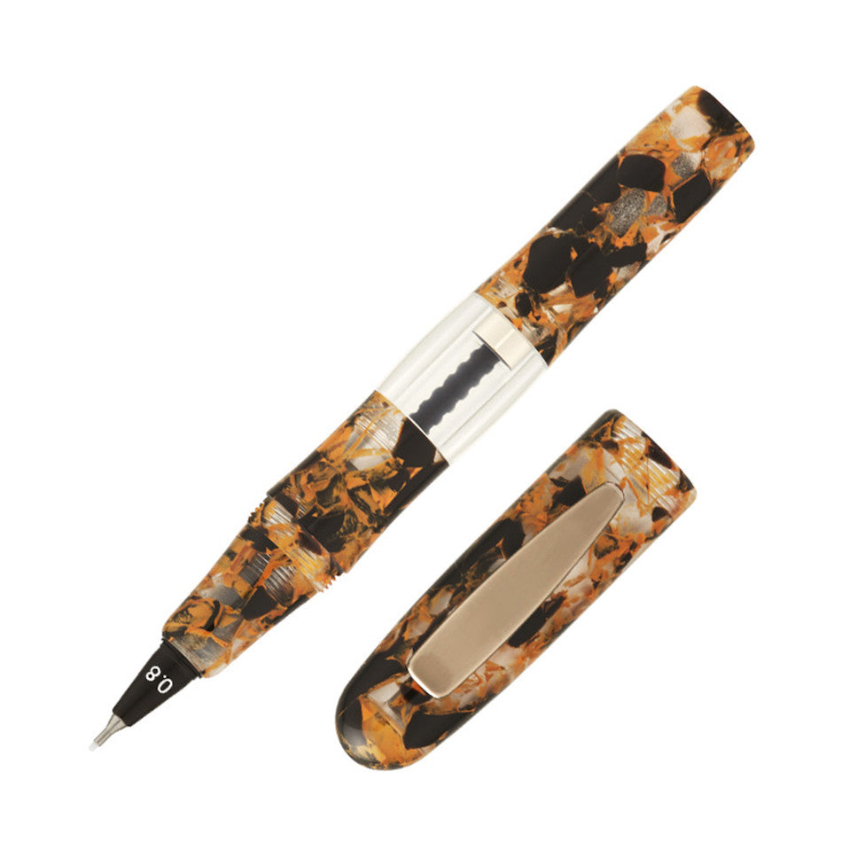 Yookers Gaia Fibre Tip Pen Orange/Black Marble Resin 1.0mm by Yookers at Cult Pens