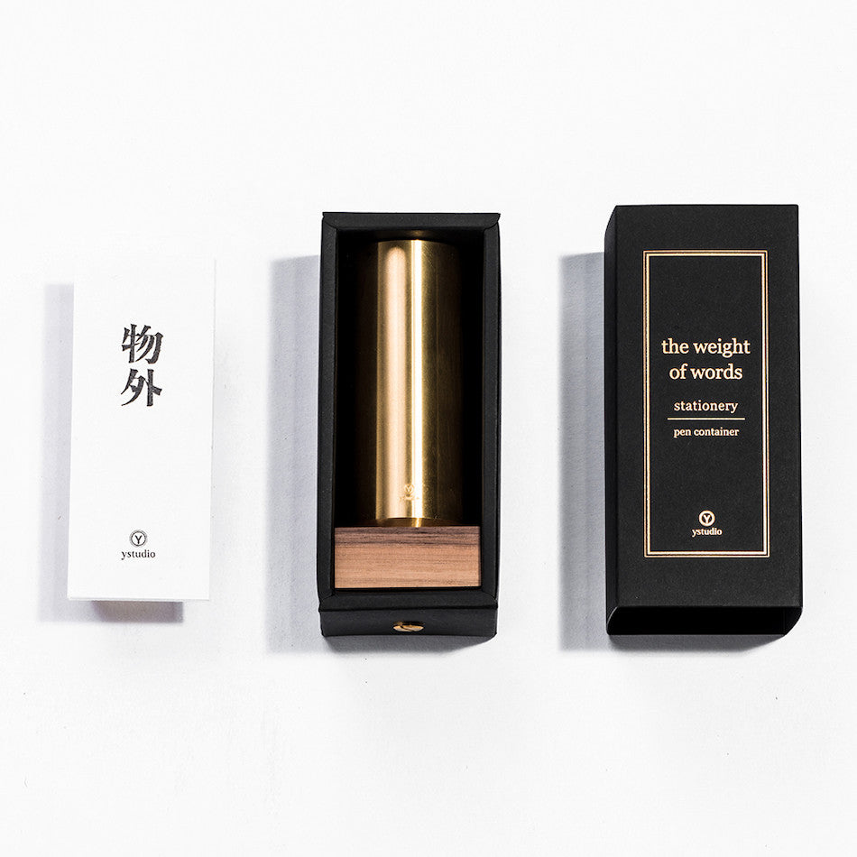 YStudio Classic Reflect Pen Container Brass by YStudio at Cult Pens