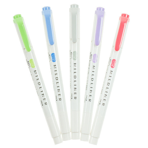 Zebra Mildliner Twin Tip Pastel Highlighter Set of 5 by Zebra at Cult Pens