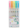 Zebra Mildliner Brush Pen 0.5-0.7mm Set of 5 by Zebra at Cult Pens